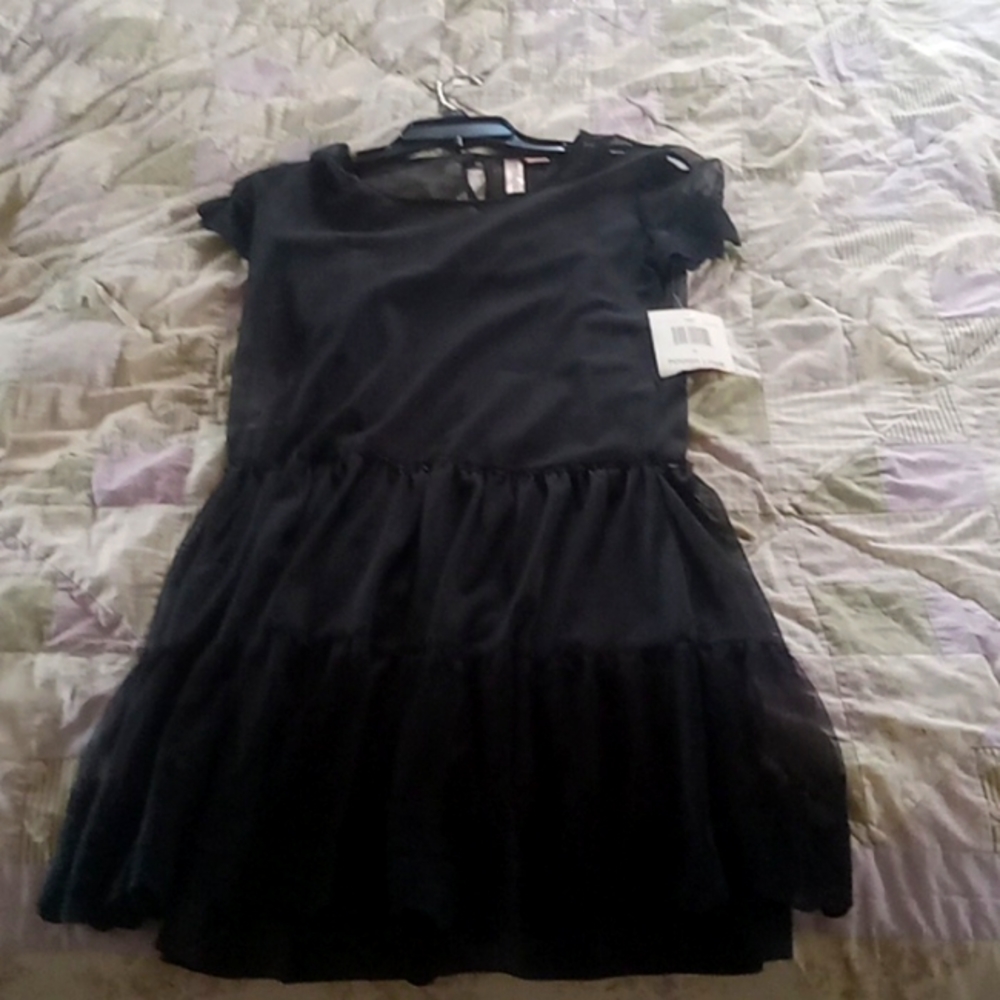 Black dress with black mesh overlay size small